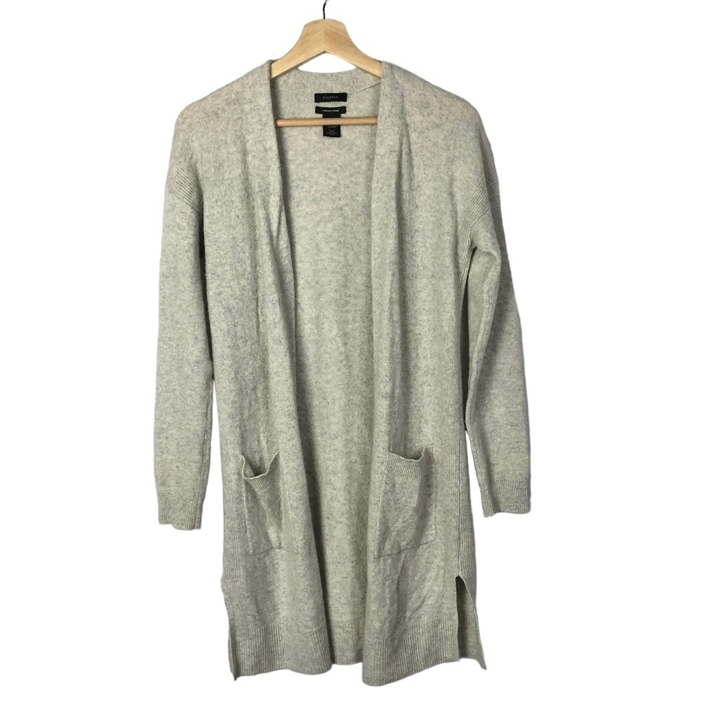 Halogen Light Taupe Wool Cashmere Blend Open Front Cardigan Sweater S